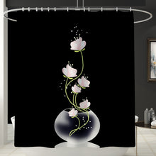 Load image into Gallery viewer, Colorful Tulip Lotus Flowers Trees Shower Curtain Sets Non-Slip Rugs Toilet Lid Cover and Bath Mat Waterproof Bathroom Curtains