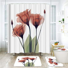 Load image into Gallery viewer, Colorful Tulip Lotus Flowers Trees Shower Curtain Sets Non-Slip Rugs Toilet Lid Cover and Bath Mat Waterproof Bathroom Curtains