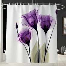 Load image into Gallery viewer, Colorful Tulip Lotus Flowers Trees Shower Curtain Sets Non-Slip Rugs Toilet Lid Cover and Bath Mat Waterproof Bathroom Curtains