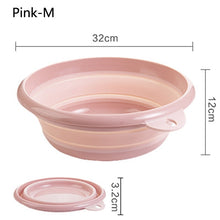 Load image into Gallery viewer, Travel Folding Wash Basin Bucket Container Portable Fruit Basin Collapsible Silicone Washtub Baby Washbasin Bathroom Accessories

