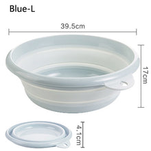 Load image into Gallery viewer, Travel Folding Wash Basin Bucket Container Portable Fruit Basin Collapsible Silicone Washtub Baby Washbasin Bathroom Accessories
