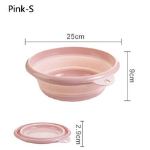 Load image into Gallery viewer, Travel Folding Wash Basin Bucket Container Portable Fruit Basin Collapsible Silicone Washtub Baby Washbasin Bathroom Accessories
