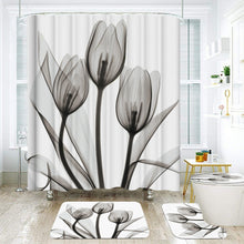 Load image into Gallery viewer, Colorful Tulip Lotus Flowers Trees Shower Curtain Sets Non-Slip Rugs Toilet Lid Cover and Bath Mat Waterproof Bathroom Curtains
